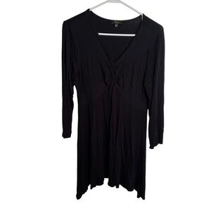 Cupio Babydoll Tunic Top Black V-Neck M